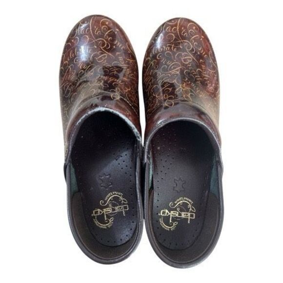 Dansko 20th Anniversary Limited Edition Brown Leather Clogs Size 38 (7.5-8) - Picture 7 of 13